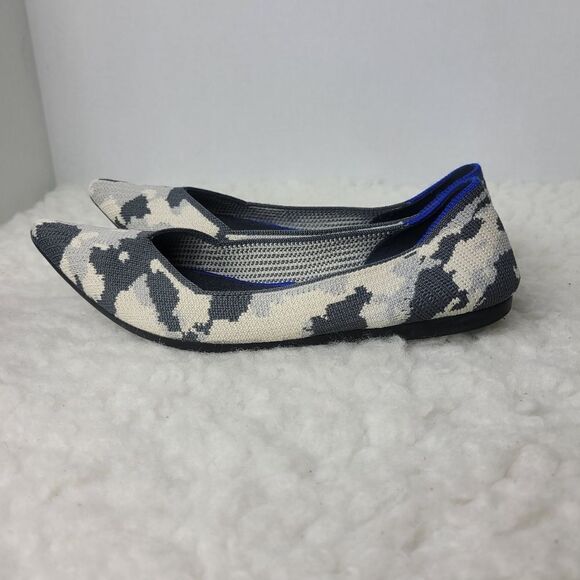 Rothy’s The Point Ash Womens Flat Ballet Size 7 Camo Gray Shoes Retired - Picture 3 of 10